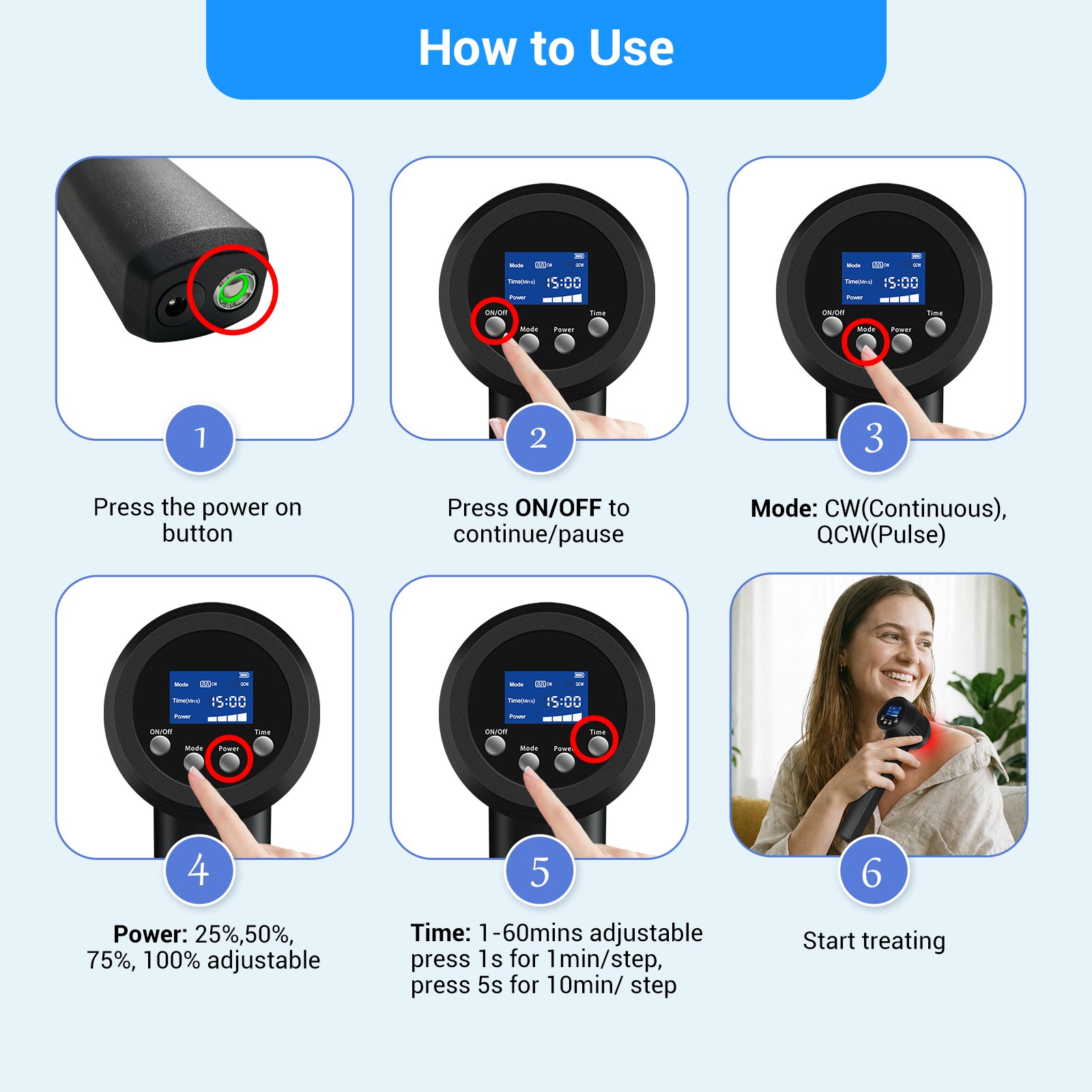25W Super Pulsed Laser Therapy 905nm 808nm 660nm LLLT Device for Pain Relief