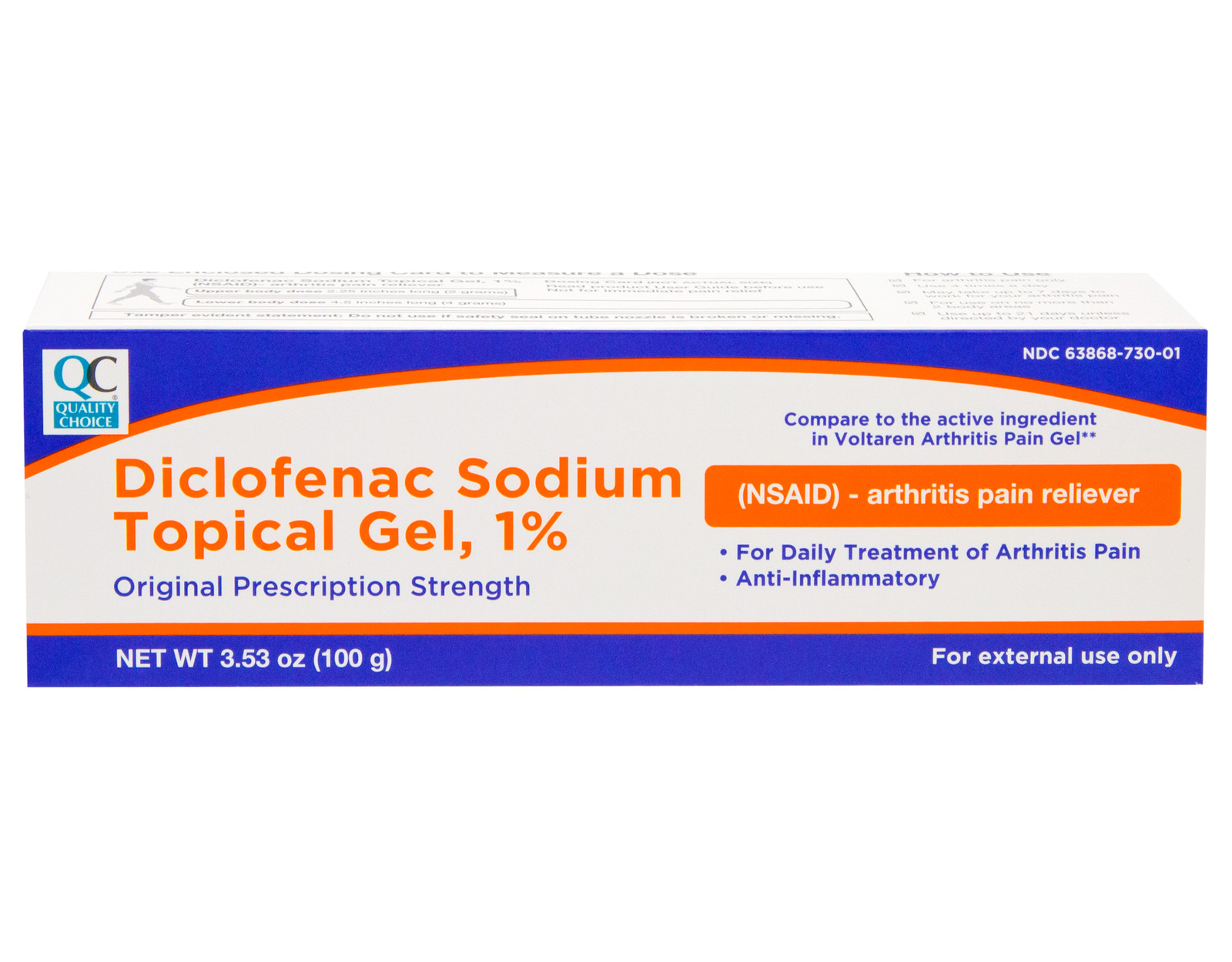 5 Pack QC Diclofenac Sodium Topical Gel Treatment for Arthritis Pain 3.53 oz