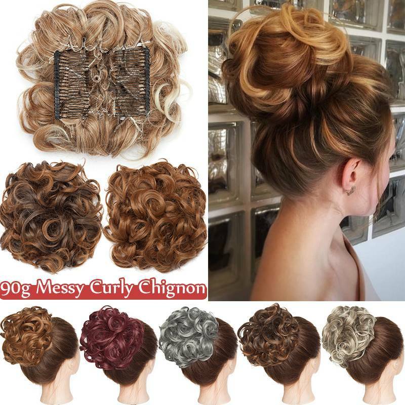 LARGE 100% REAL Messy Bun Scrunchie Hair Extensions Ponytail As Human Hair Piece