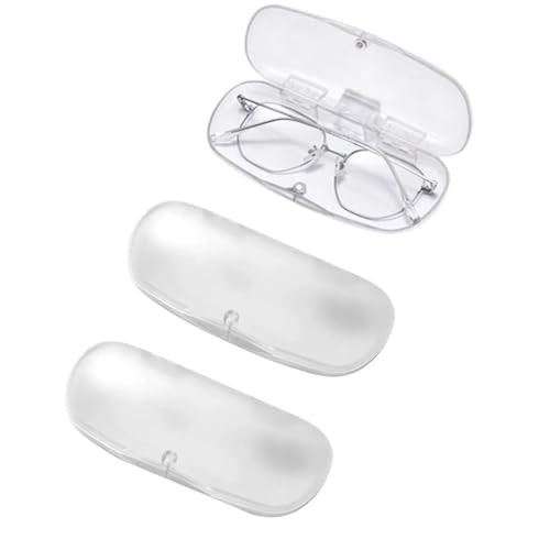 3 PCS Hard Shell Portable Glasses Cases, Frosted Translucent Protective 3 White