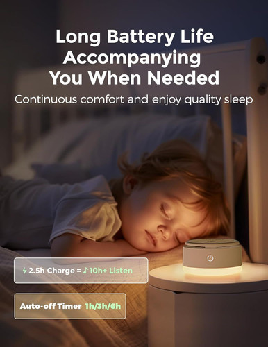 Momcozy Sound Machine for Baby-20 Soothing Sounds & Touch Warm Light Yellow
