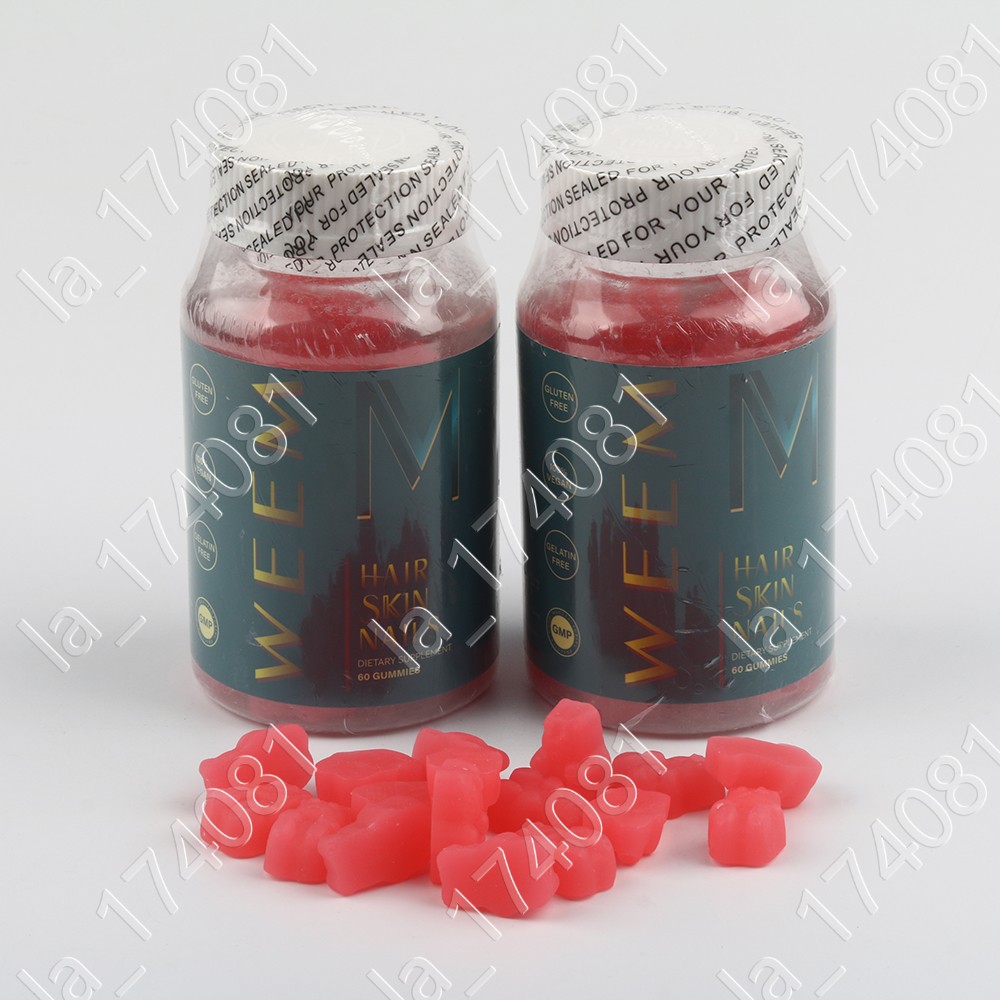 WEEM Hair Skin and Nails Gummies Supports Healthy Hair Vegan Biotin 1-3 Pack