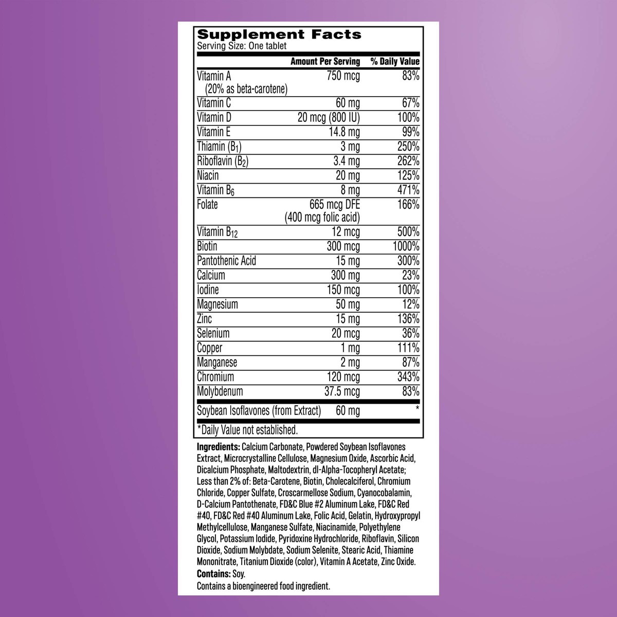 One A Day Women’s Menopause Multivitamin,with Calcium and Vitamin D Tablets-50ct