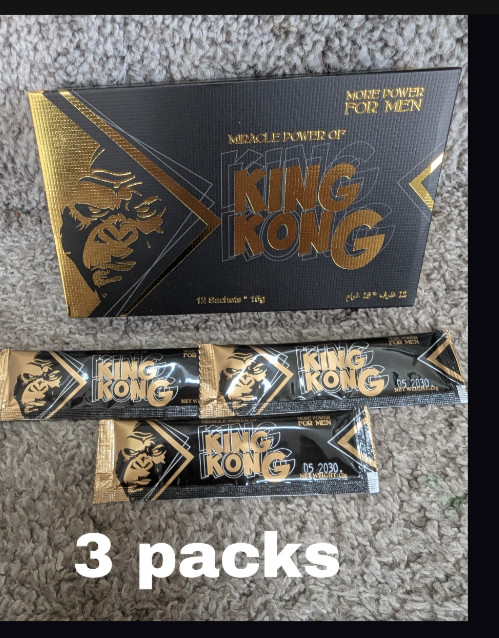 Kong Honey for men 3 PACKS 3 Sachets: Honey sticks, Jelly, Panax Ginseng, Maca
