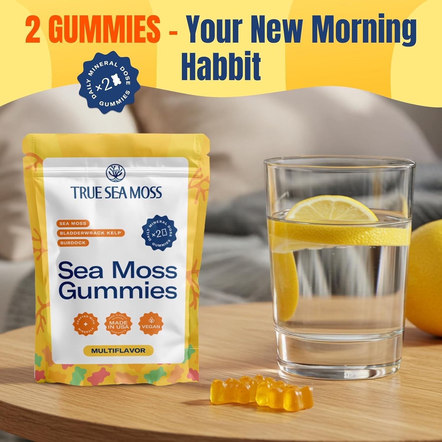 SeaMoss Gummies Sample – 1200mg Irish Sea Moss + Bladderwrack & Burdock Root