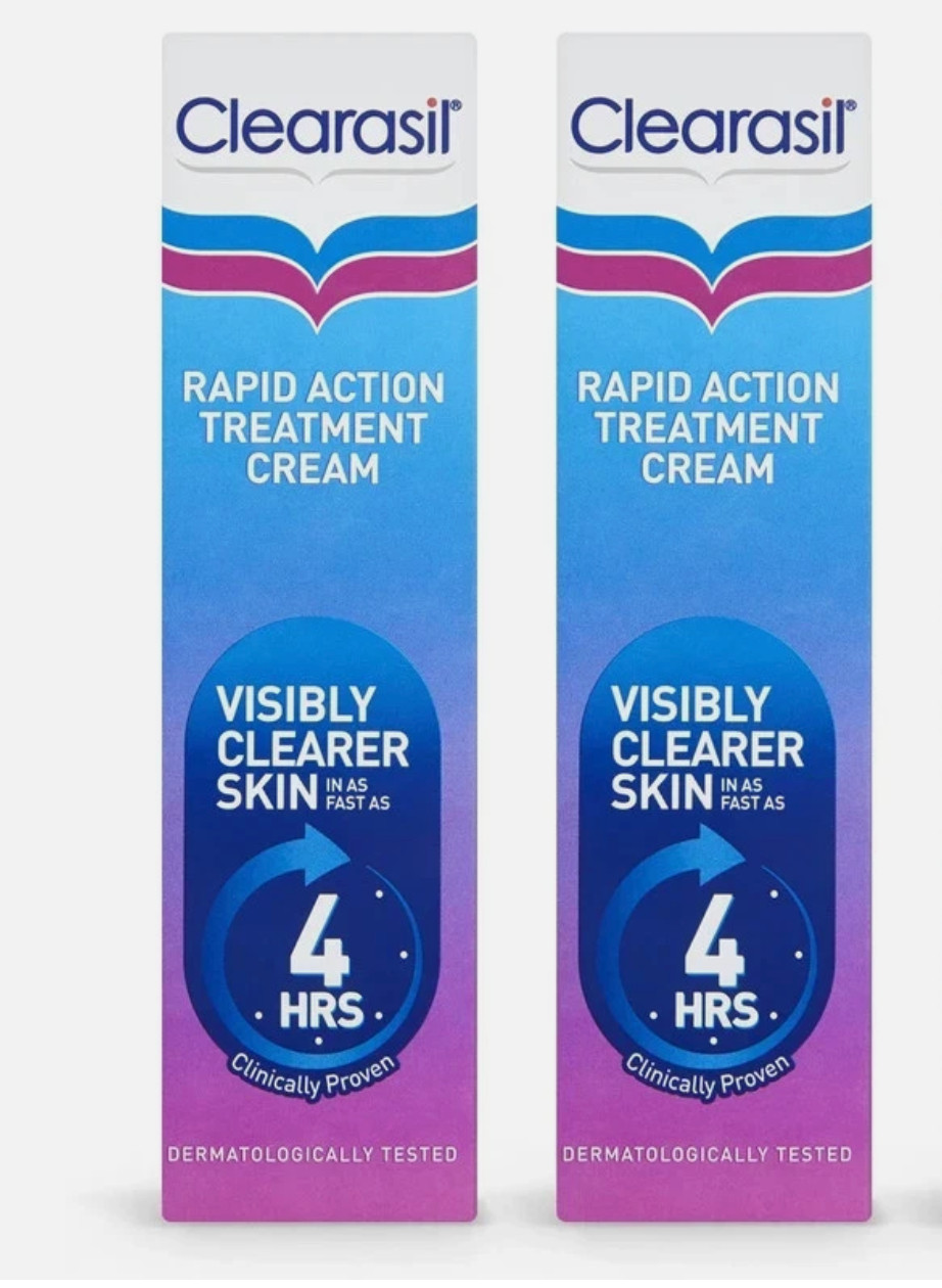 2Pack Clearasil Rapid Action Treatment Cream 4hour Reduce Spots Exp. 01/30/2027