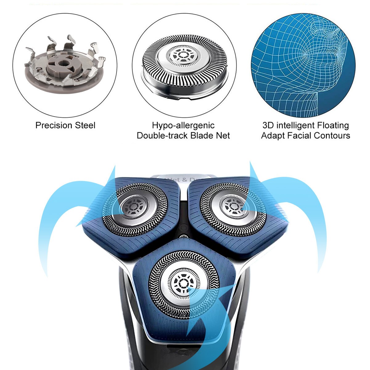 6Pack SH71 Replacement Heads for Philips Norelco Series 7000 Shavers Blades