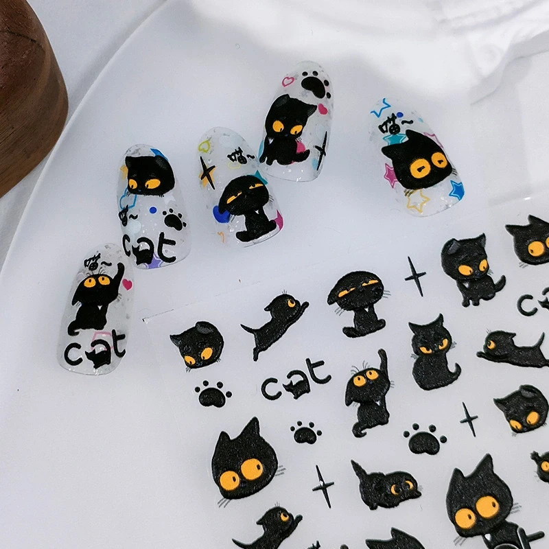 Black Cat Nail Decals (169)