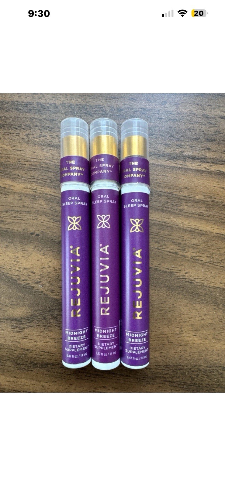 3 Rejuvia Midnight Breeze Oral Sleep Spray .47oz/14ml Sealed FAST SHIP!