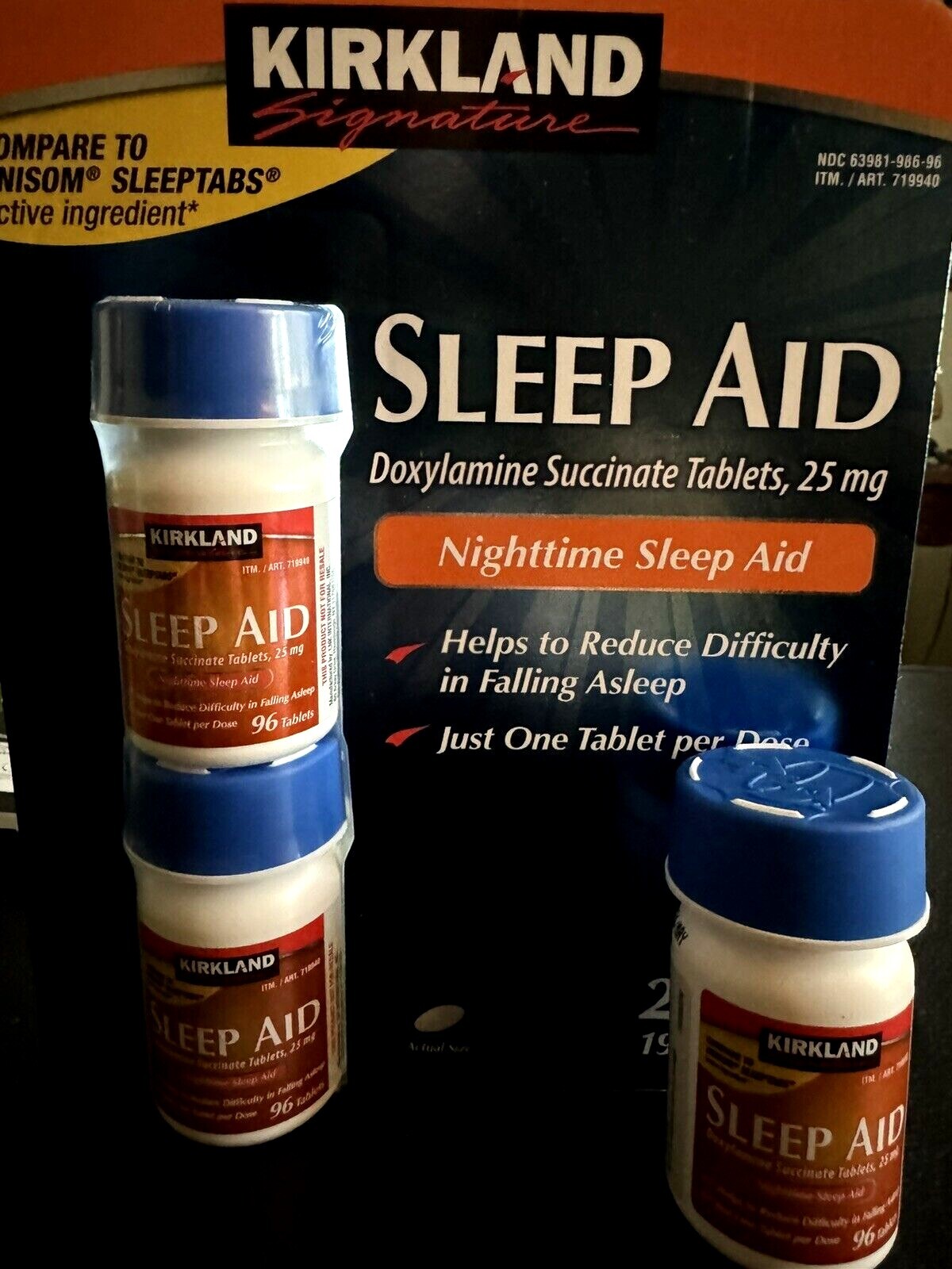 ✳️Kirkland Signature Sleep Aid Doxylamine Succinate Sleep Aid 25 Mg 96-384 Tab✳️