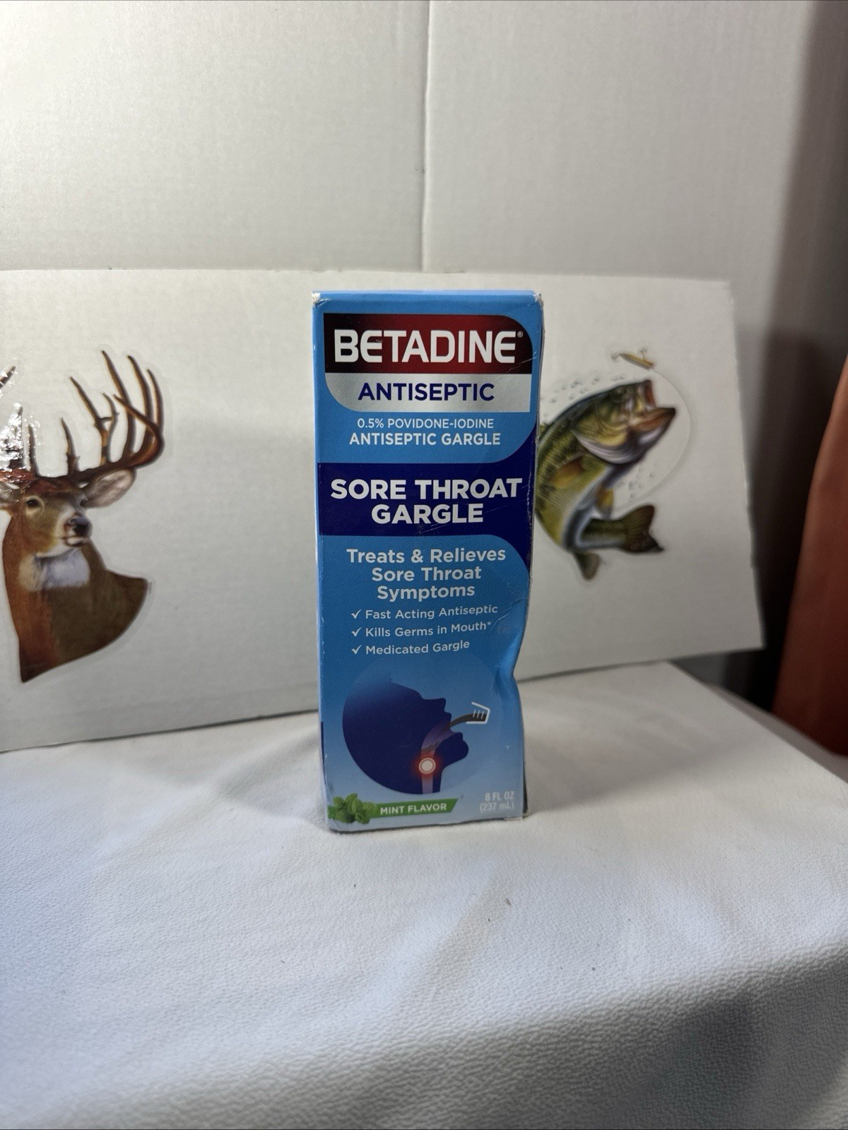 Betadine Antiseptic Medicated Gargle, Povidone-Iodine 8.00 Fl Oz (Pack of 1)