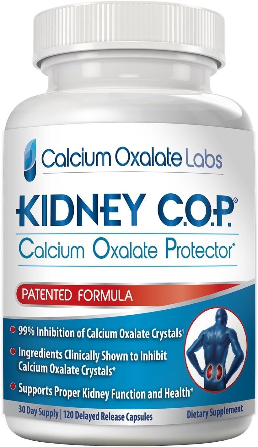 Kidney COP Calcium Oxalate Protector 120 Capsules, Patented Kidney Support