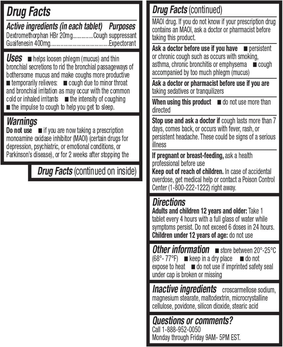 Mucus Relief DM – 120 Count | Fast-Acting Cough Relief with No Harmful Additives