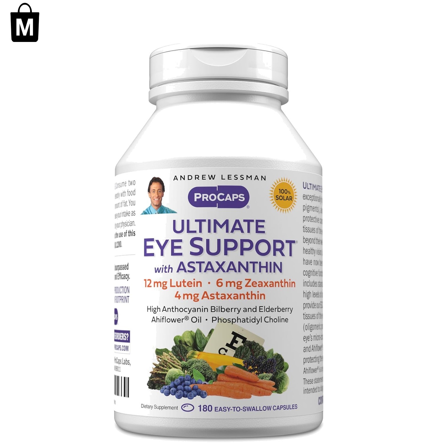 Comprehensive Eye Support Formula – 180 Softgels with Astaxanthin & Bilberry