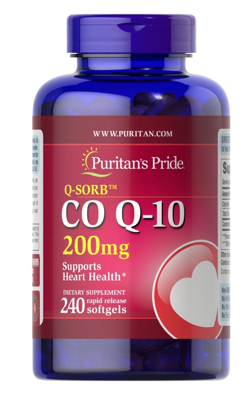 Puritan’s Pride Q-sorb Co Q-10 200mg Rapid Release Softgels – 240 Count
