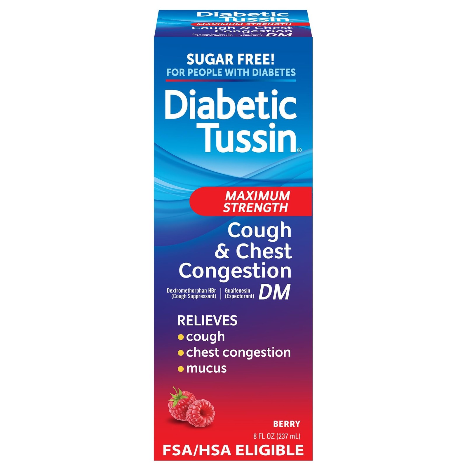Diabetic Tussin DM Max Strength Cough & Chest Congestion Relief, Safe for Dia…