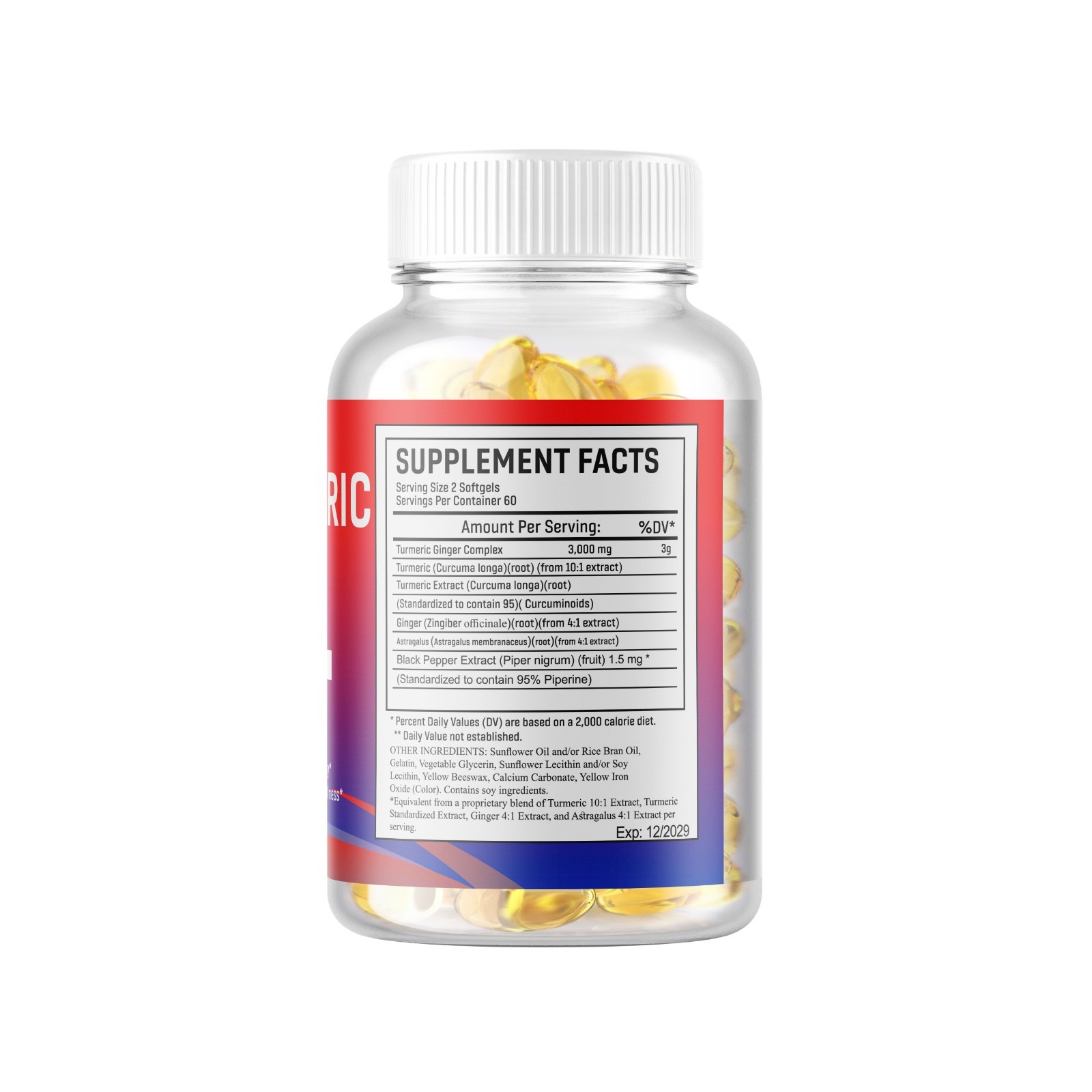 TURMERIC 95% CURCUMIN EXTRACT TUMERIC BLACK PEPPER ANTIOXIDANT BEST 240 Softgel