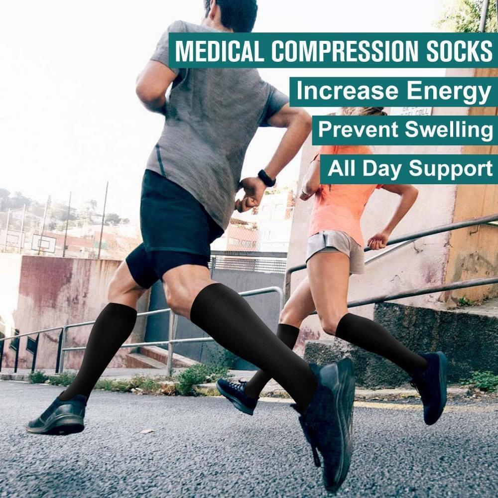 3 Pares Calcetines De Compresion Hombres Mujeres 15-20 Mmhg Medias De Compres