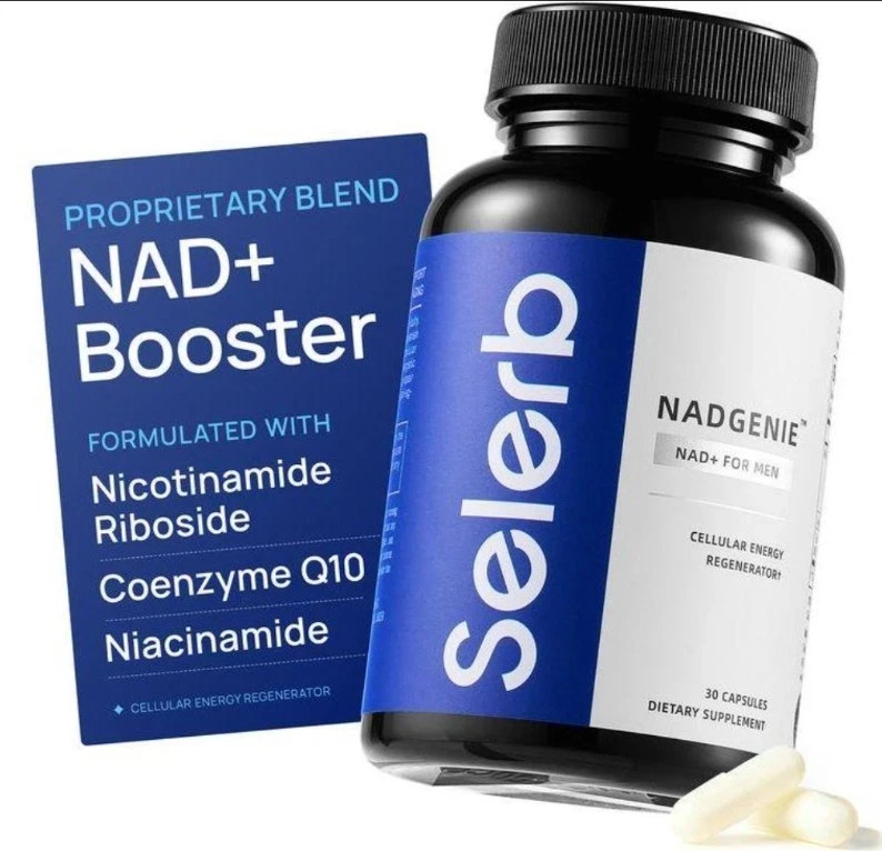 Selerb Men’s NAD+ with Liposomal-NAD+, CoQ10 & Maca for Energy & Vitality, 60ct