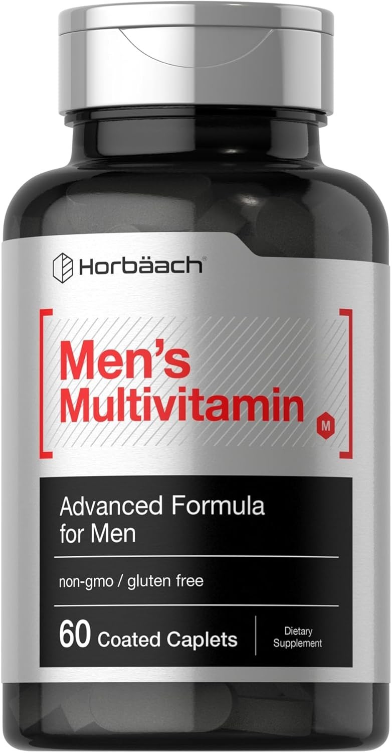 Men’s Multivitamin 50 Plus | 60 Caplets | Non-GMO & Gluten Free | by Horbaach
