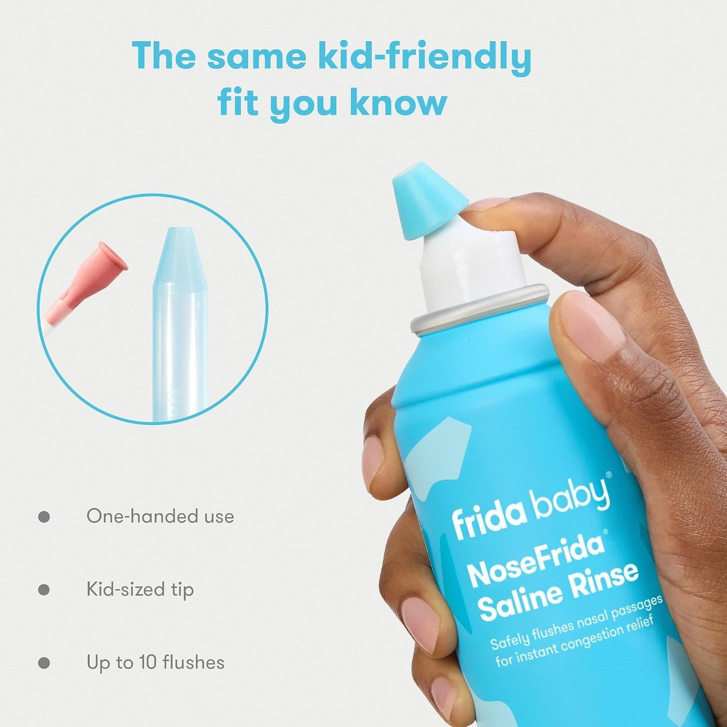 Safe & Ready-to-Use Saline Rinse for Kids, Instant Relief from Congestion – 5oz