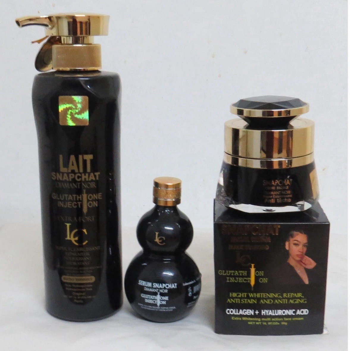 Lait snaptchat Diamond Black Lotion 500ml, face cream ,serum. 3in1 💯 ORIGINAL