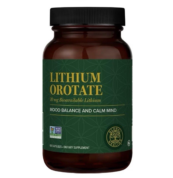 Global Healing Lithium Orotate 10mg 60 Capsules Sealed Exp 02/2029 Vegan