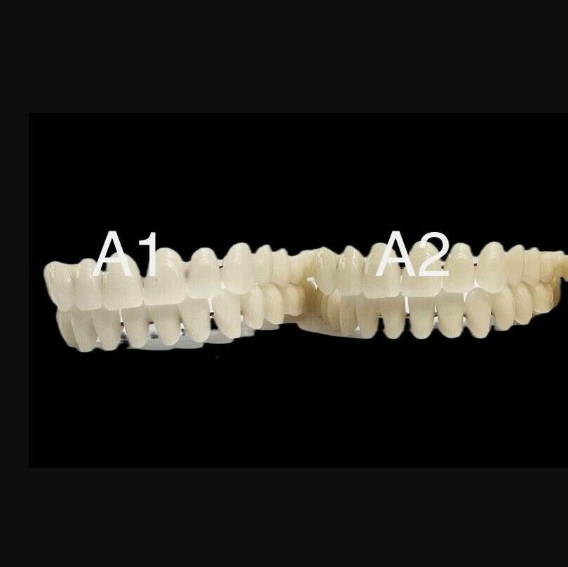 28pc/set Teeth DIY Denture Upper Lower False Teeth Dental Artificial Resin A1 A2
