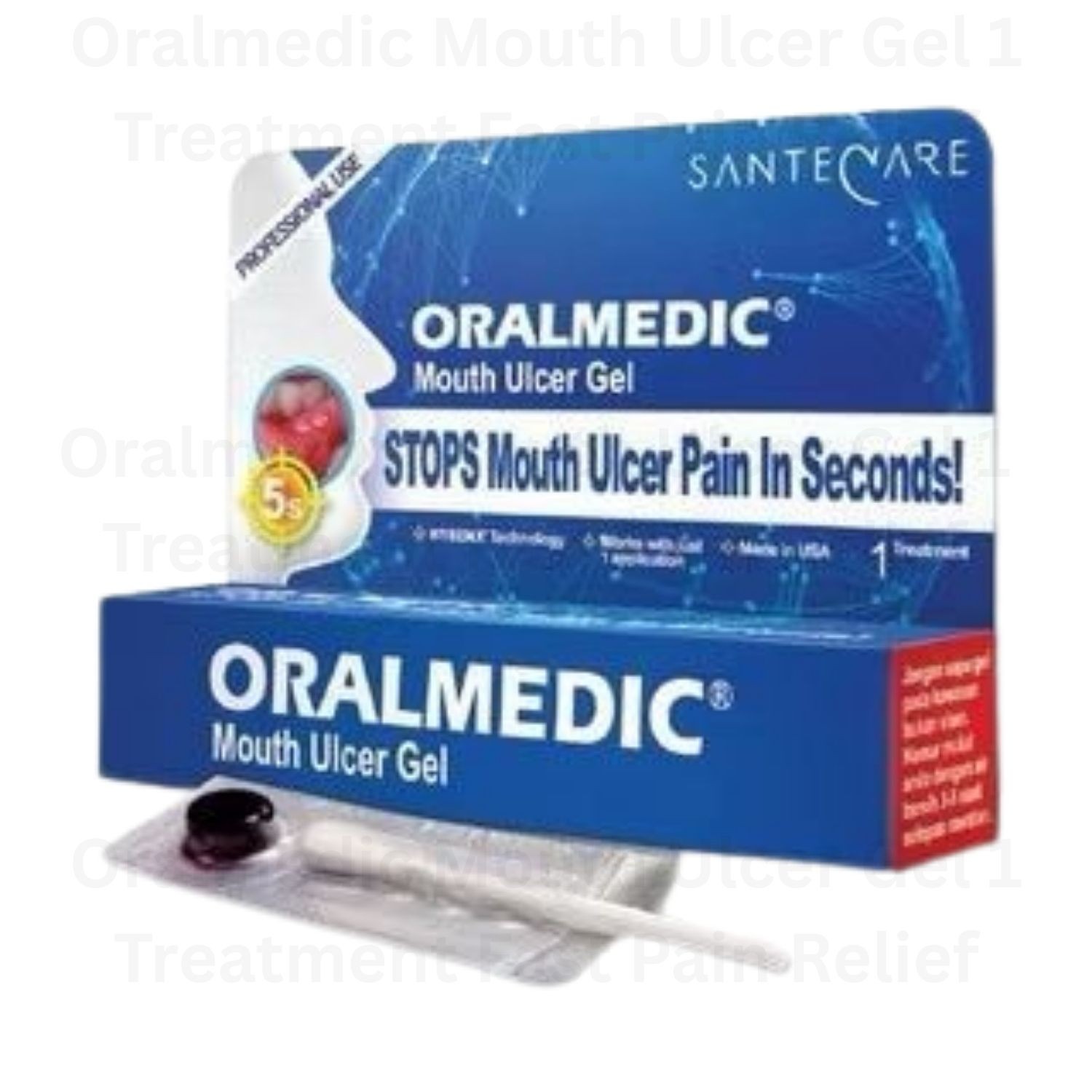Oralmedic Mouth Ulcer Gel 1 Treatment Fast Pain Relief Made in USA (Pack of 3)