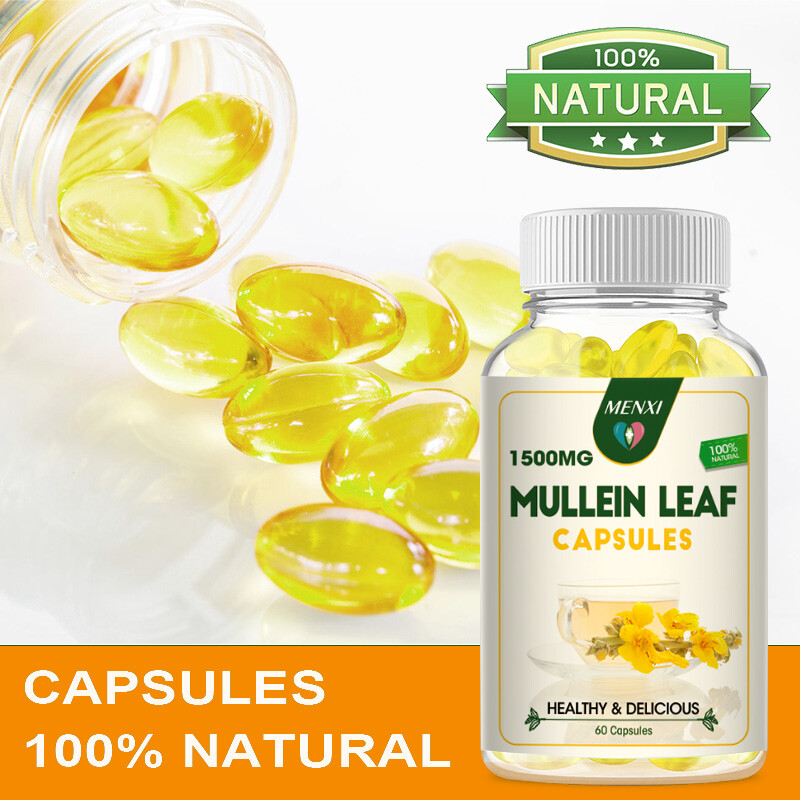 Mullein Leaf Capsules 1500mg – Support Lung Cleanse Respiratory Health Vegan