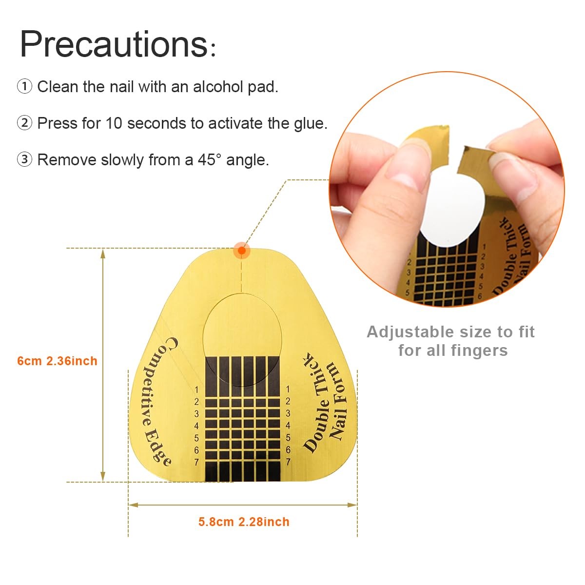 200 PCS Nail Forms for Builder Gel, AHIER 200 Count (Pack of 1), Gold