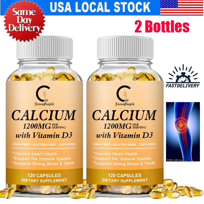 Calcium 1200mg with Vitamin D3 1000IU -Bone Health Supplement,2*120 Capsules