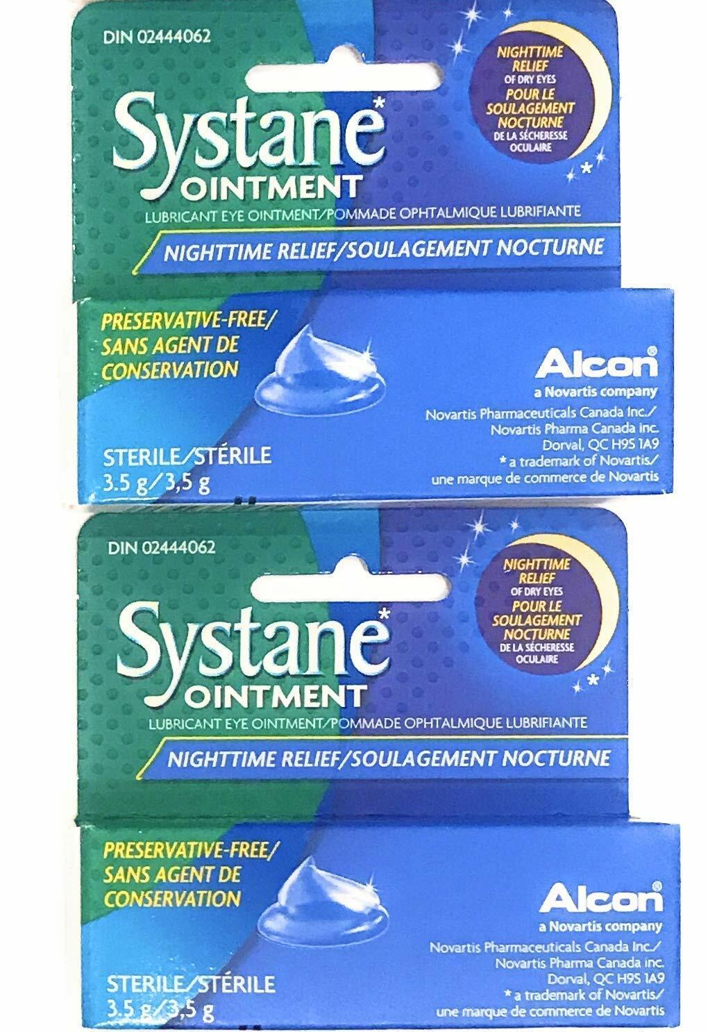 (2 Pack) Systane Ointment Nighttime Relief Eye Lubricant, 3.5g (1/8 FL OZ)