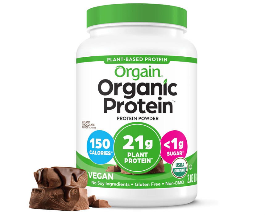 Orgain Organic Vegan Protein Powder, Chocolate Fudge, 2.03 lb, 21g Protein