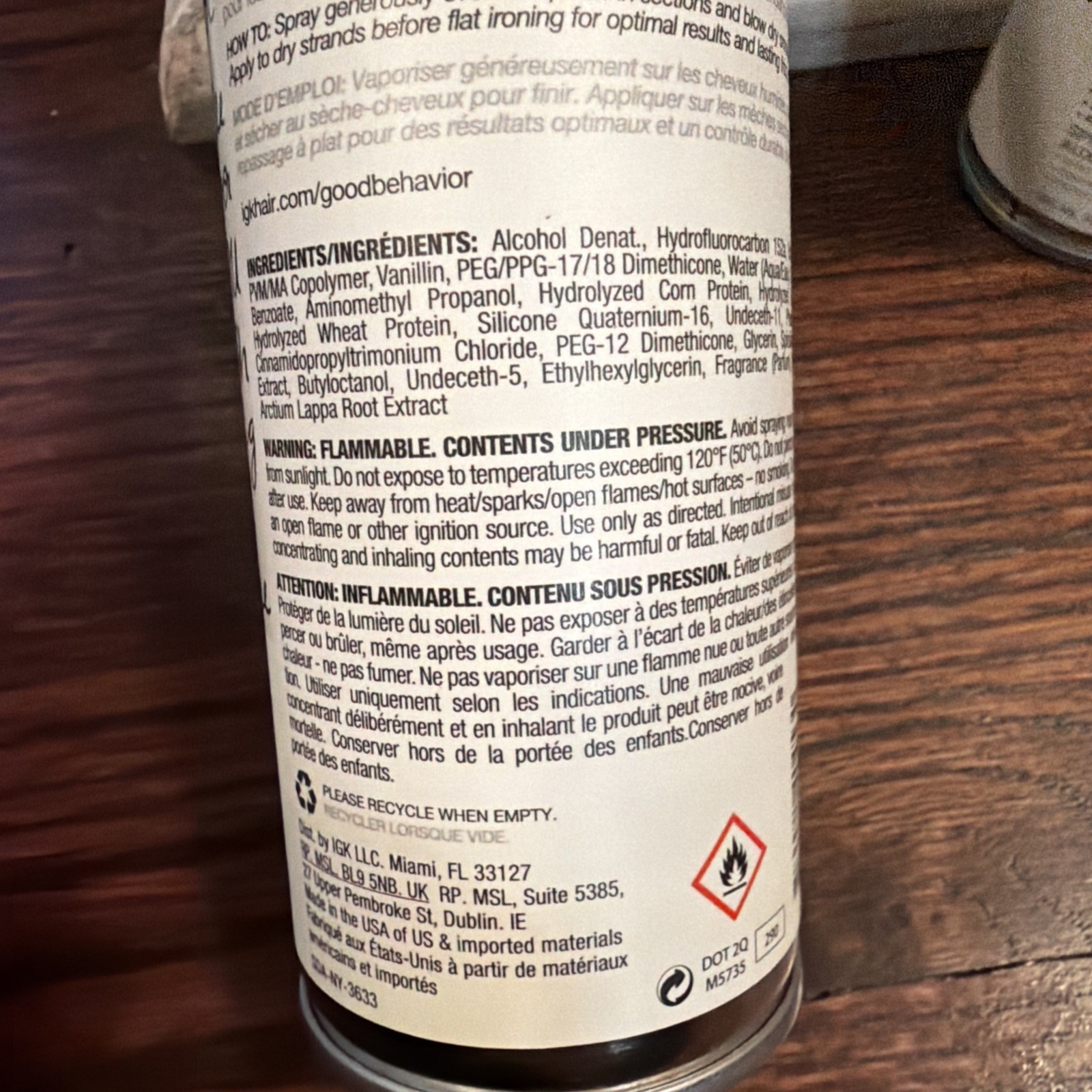 3pk IGK Good Behavior Spirulina Protein Smoothing Spray 5.6 Oz 186 mL Full Size