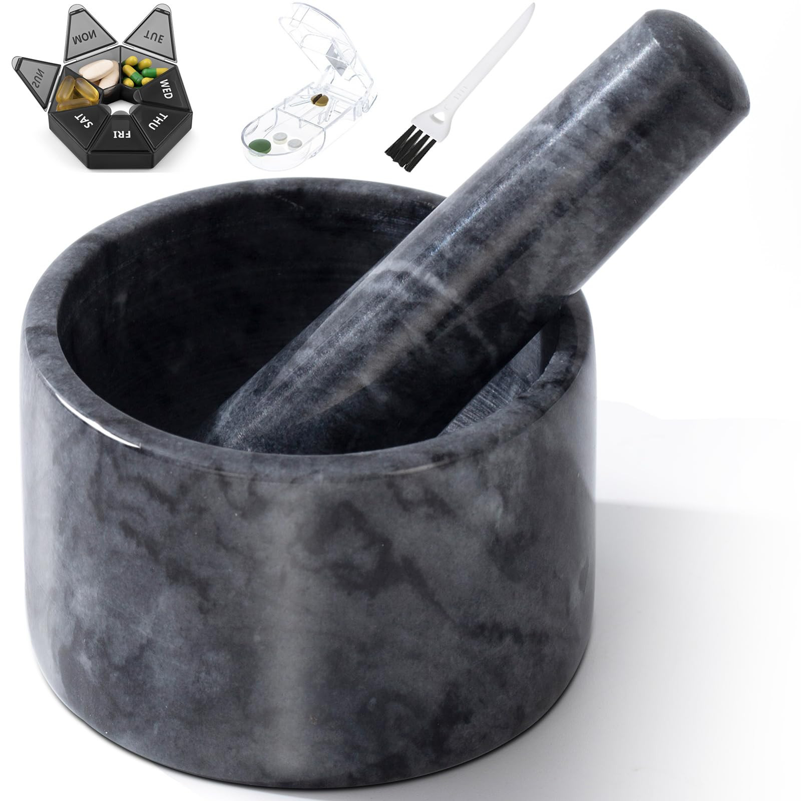 Pill Crusher Mini Marble and Pestle Set Pill Crusher Grinder Fine Powder New