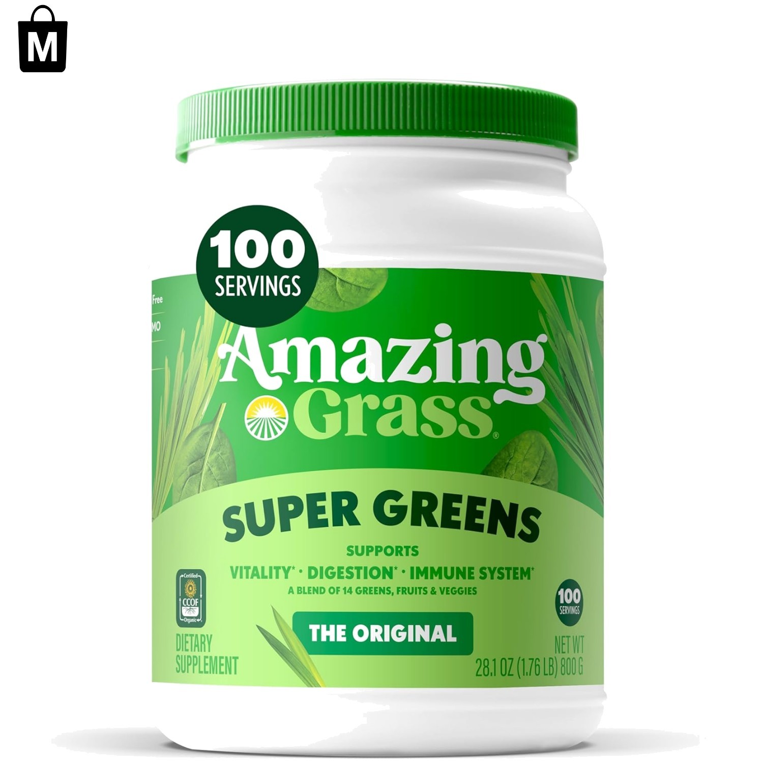 Organic Super Greens Powder – 28.1 oz – 100 Servings of Nutrient-Rich Bliss