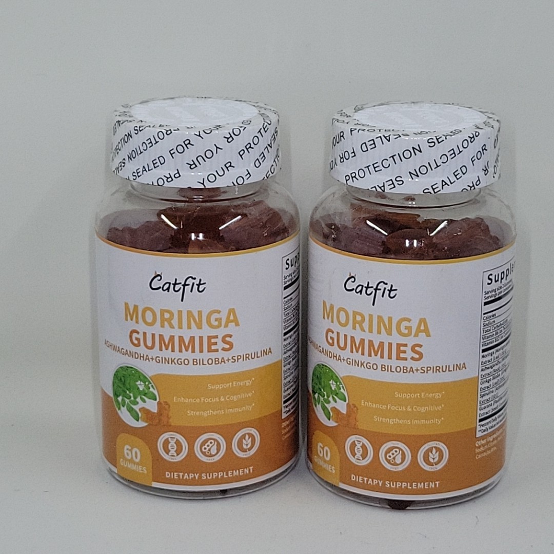 Catfit Moringa Ashwagandha, Ginkgo, Spirulina Gummies 2pk Exp May 2027