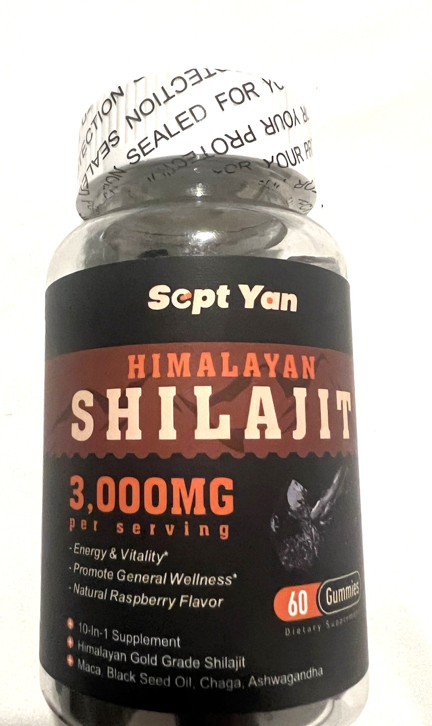 SEPT YAN HIMALAYAN SHILAJIT 3000 MG 60 GUMMIES RASPBERRY FLAVOR NEW 05/2026