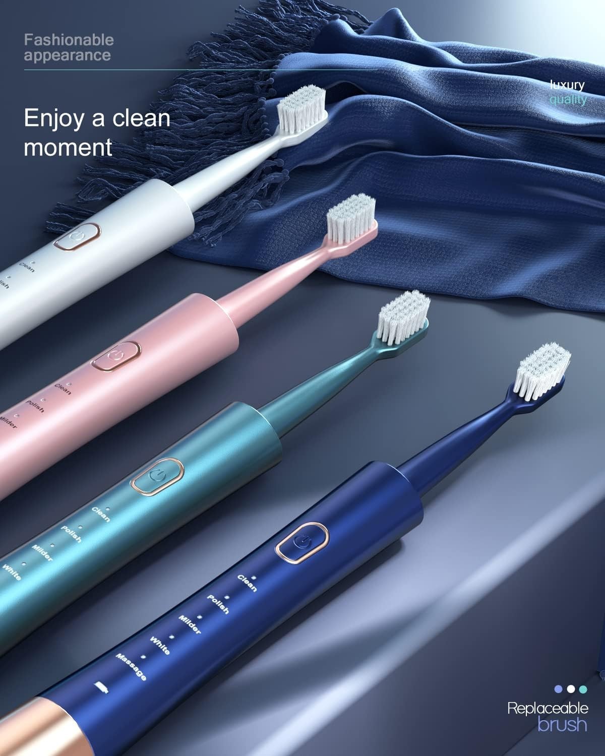 Ultimate Sonic Electric Toothbrush – 5 Modes, Waterproof, 8 Brush Heads Included