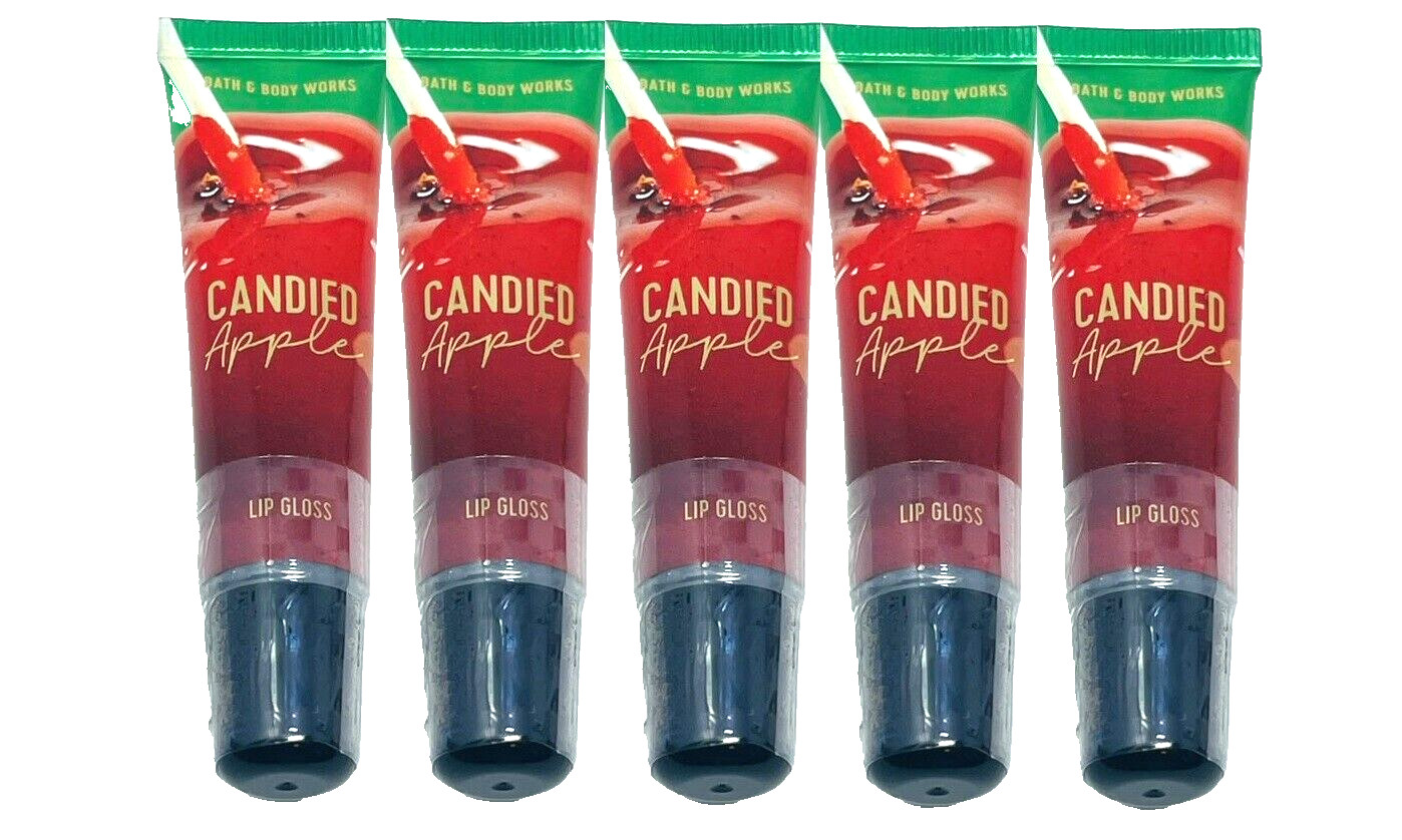 5 BATH & BODY WORKS CANDIED APPLE LIP GLOSS 0.47 FL OZ / 14 mL NEW