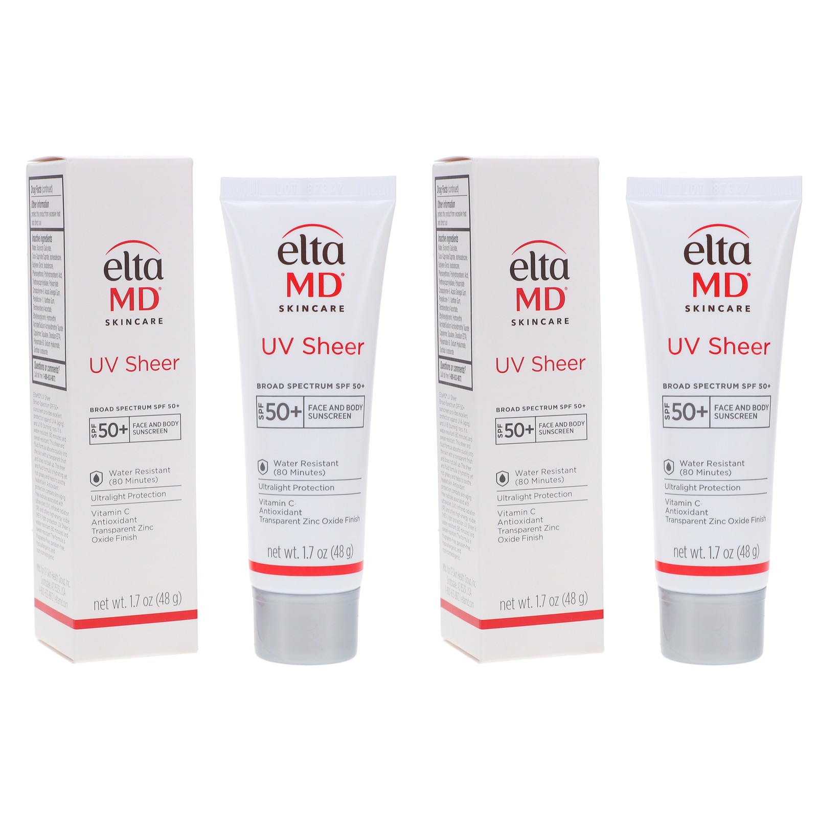 2 x ELTAMD UV SHEER BROAD-SPECTRUM SPF 50+ FACIAL SUNSCREEN 1.7 OZ ~ Nov 2025