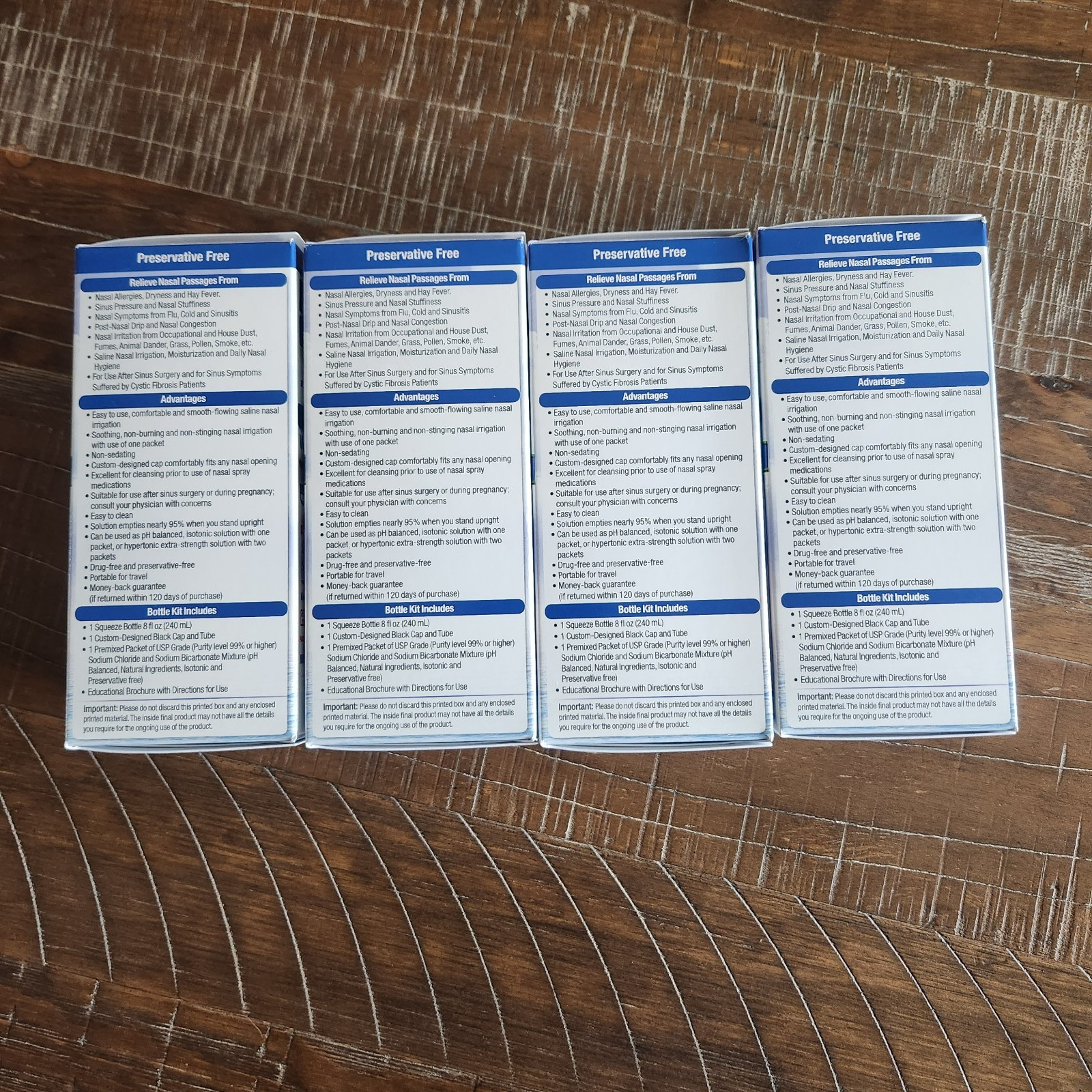 LOT OF 4 NeilMed Sinus Rinse Bottle 8 OZ + Saline Packet Sinus Relief EXP2029