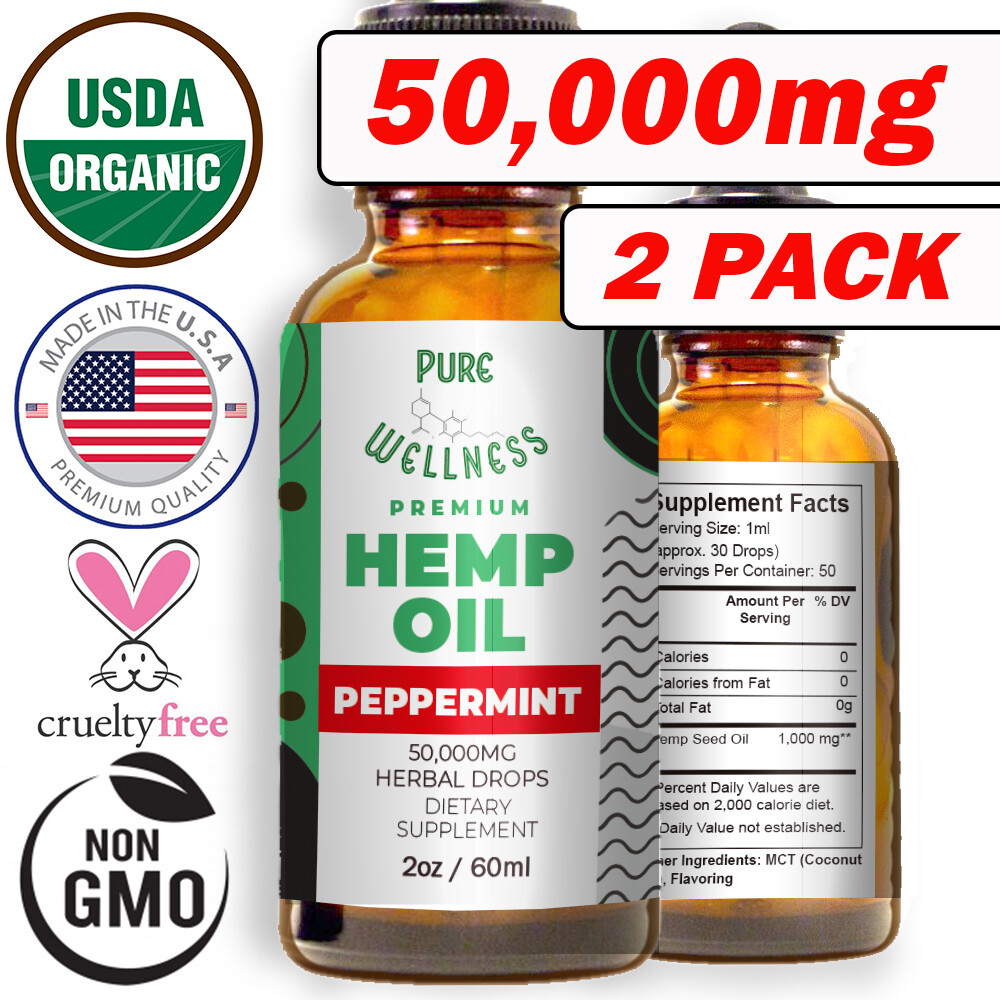 Organic Unrefined Hemp Oil 50,000mg (2-Pack) Discover the Benefits of Hemp Oil