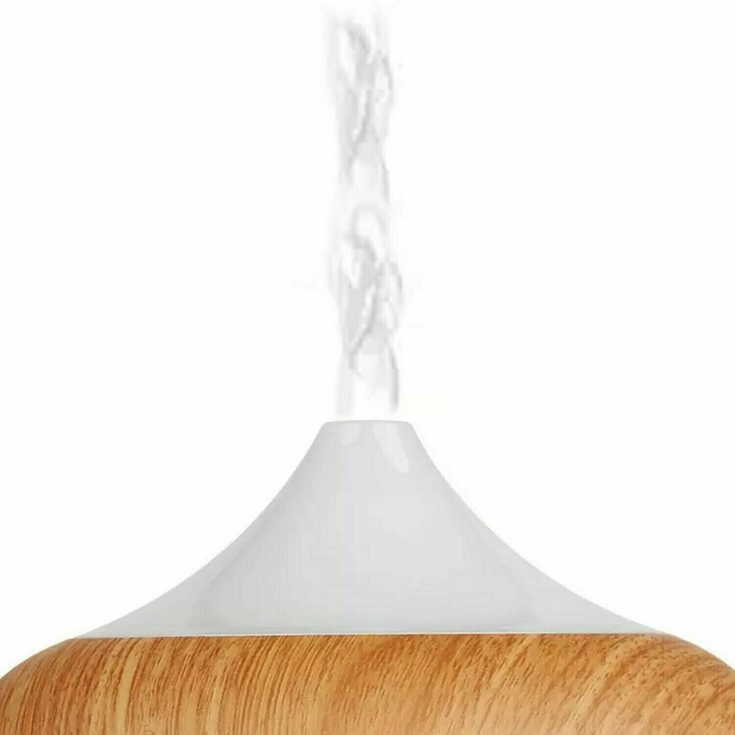 Essential Oil Aromatherapy Diffuser and Humidifier w/ Soft Light – Oak, Small