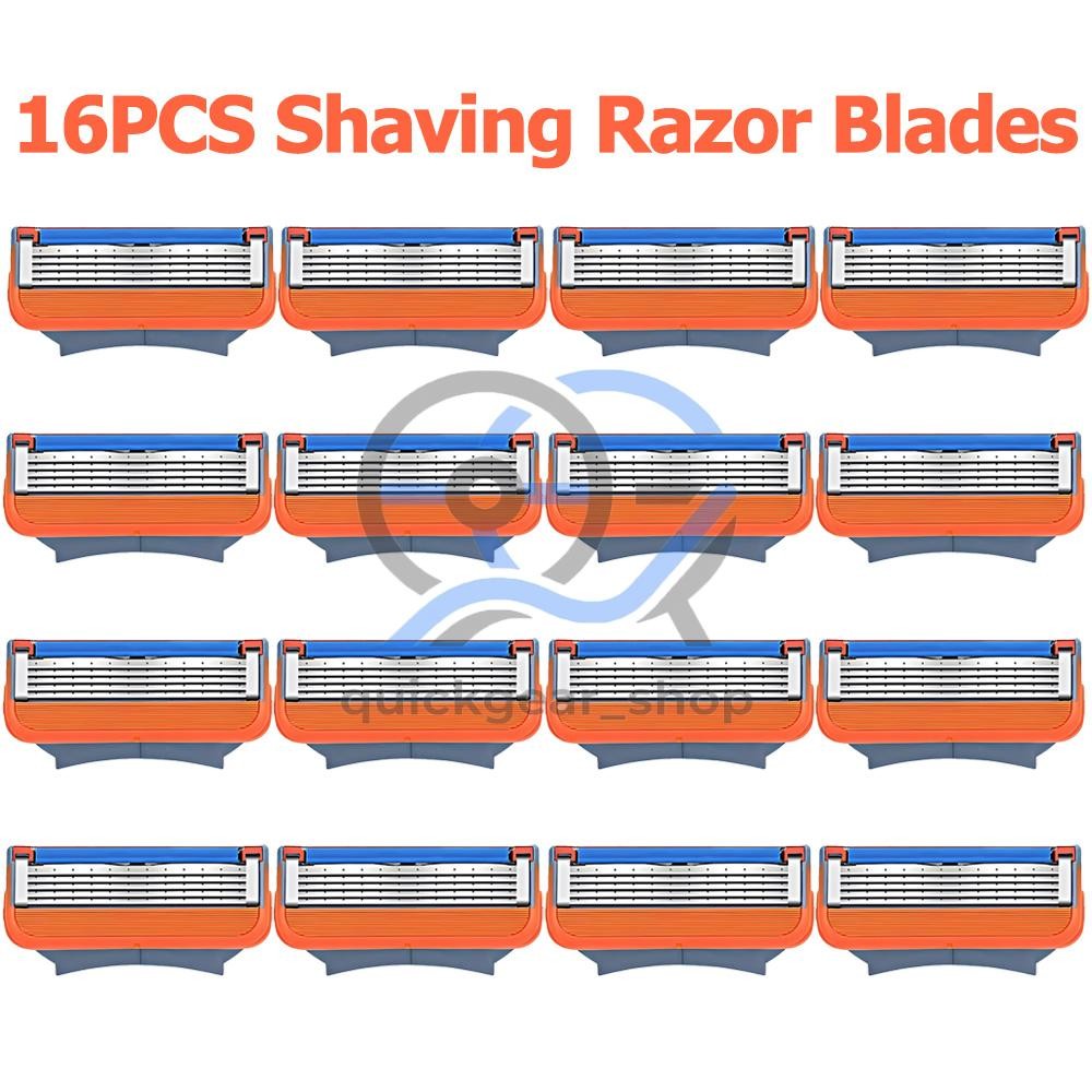 16PCS Shaving Razor Blades Refills Compatible for GiIIette Fusion 5 Proglide US