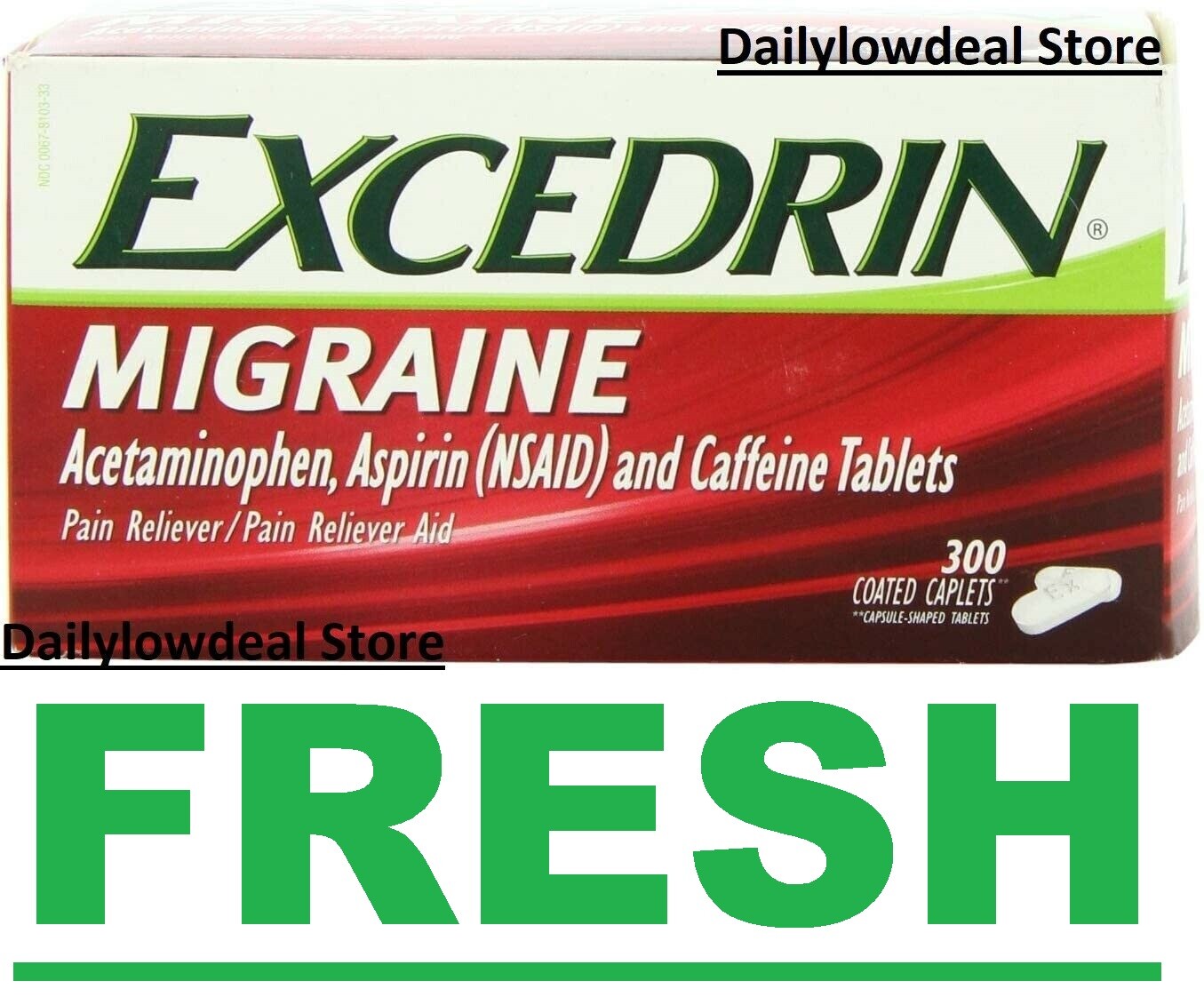 Excedrin Migraine Acetaminophen250mg Aspirin250mg Caffeine65mg 300Cap EXP 2026