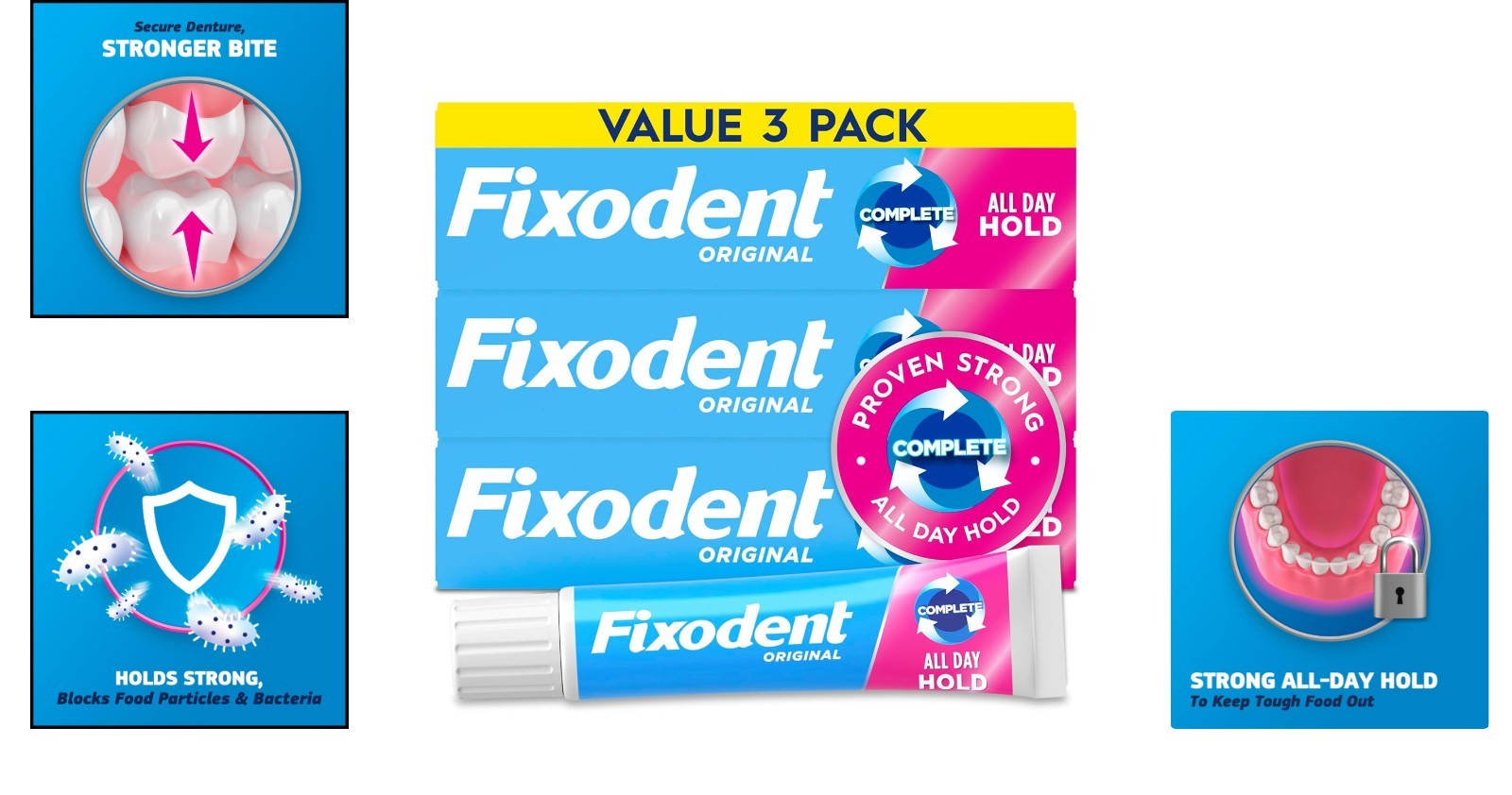 SecureSmile Complete Denture Adhesive 3-Pack