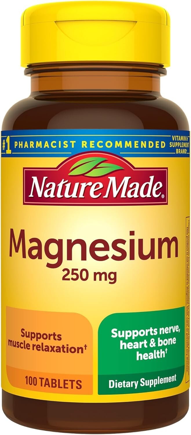 Magnesium Oxide 250 Mg, Dietary Supplement for Muscle, Heart, Bone and Nerve Hea