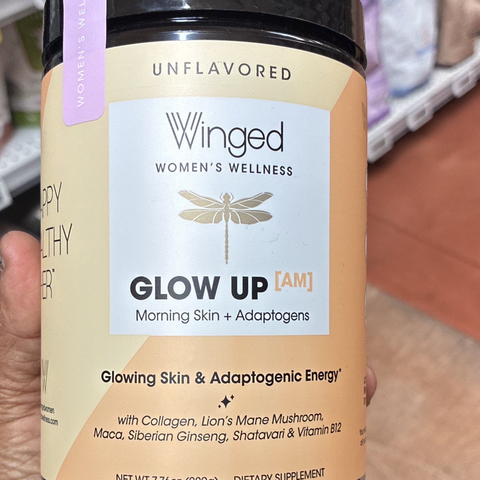 Winged Women’s Wellness Glow Up AM Morning Powder, Unflavored